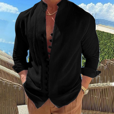 Avelena | Herren Sommerhemd aus Leinen mit Knopf