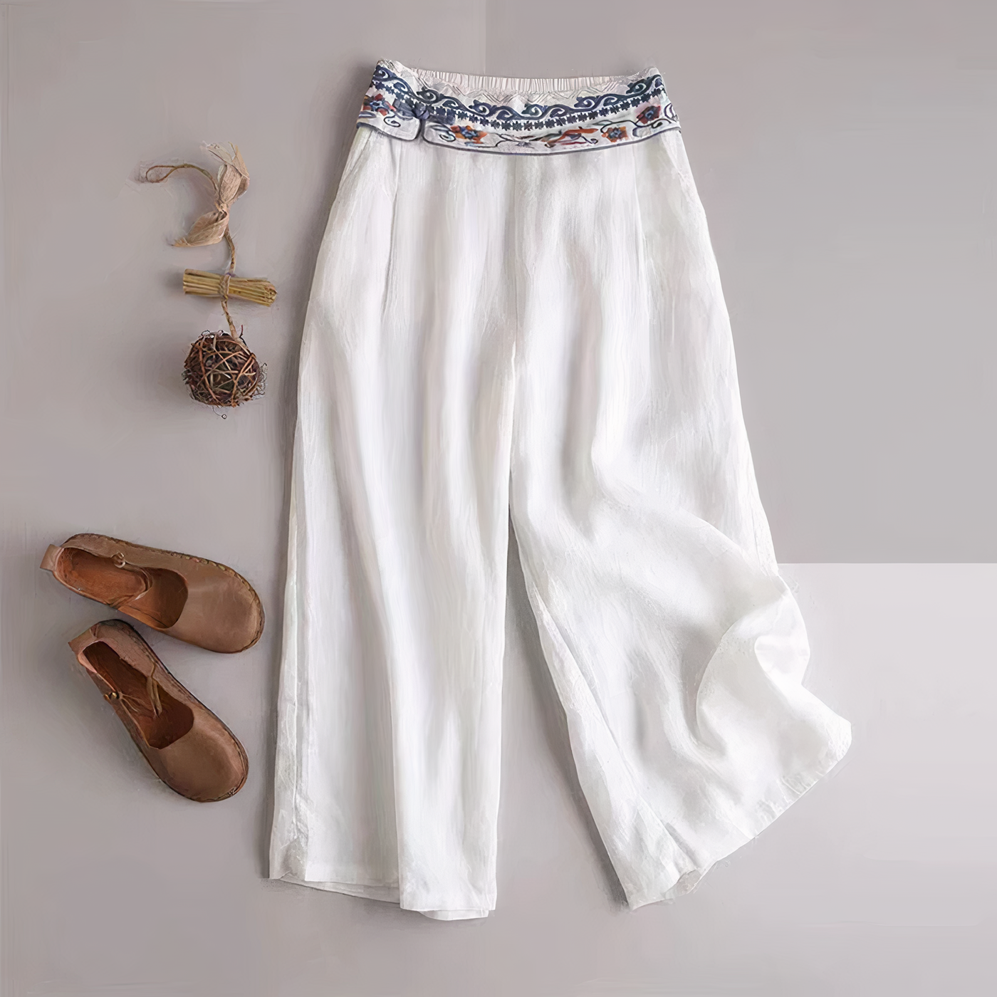 Avelena | Vintage-Hose aus Lockerer Baumwolle