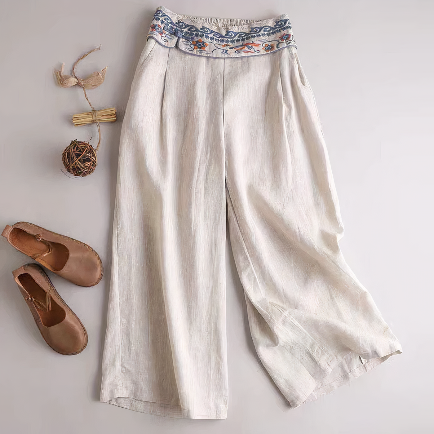 Avelena | Vintage-Hose aus Lockerer Baumwolle