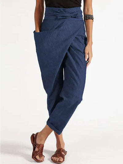 Avelena | Asymmetrische Damenhose mit Hoher Taille und Lockerem Schnitt