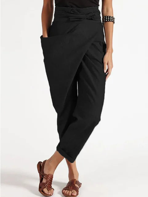 Avelena | Asymmetrische Damenhose mit Hoher Taille und Lockerem Schnitt