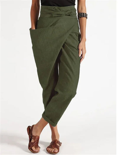 Avelena | Asymmetrische Damenhose mit Hoher Taille und Lockerem Schnitt