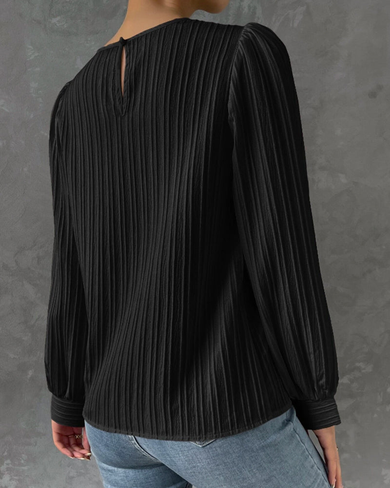 Lena | Elegantes Langarm Top mit Rundhalsausschnitt