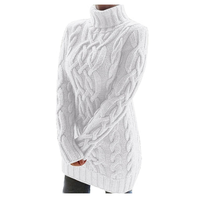 Rollkragen-Strickpullover | Zopfmuster | Kuschelig und Elegant
