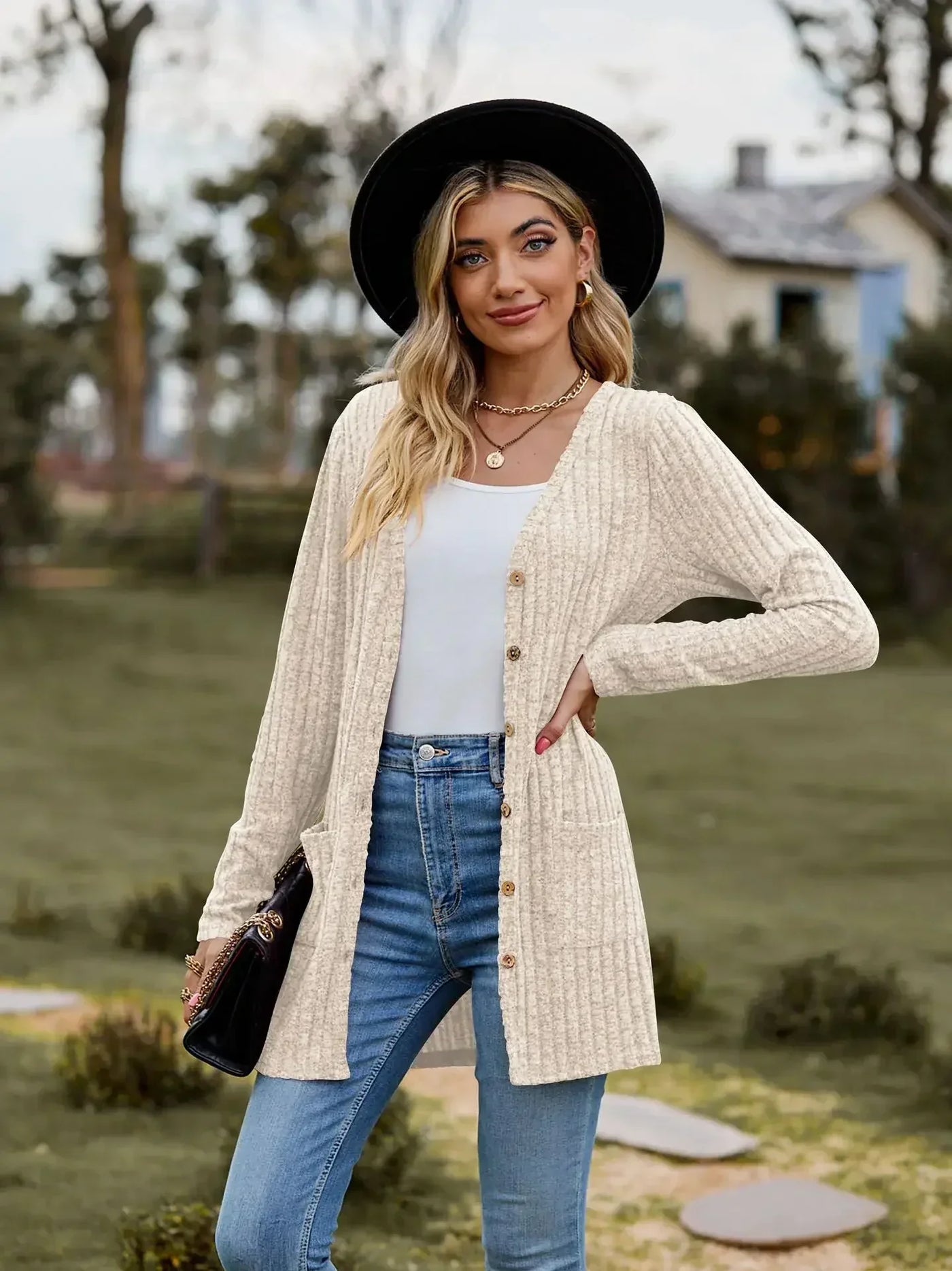 Avelena | Pit Stripe Strickjacke