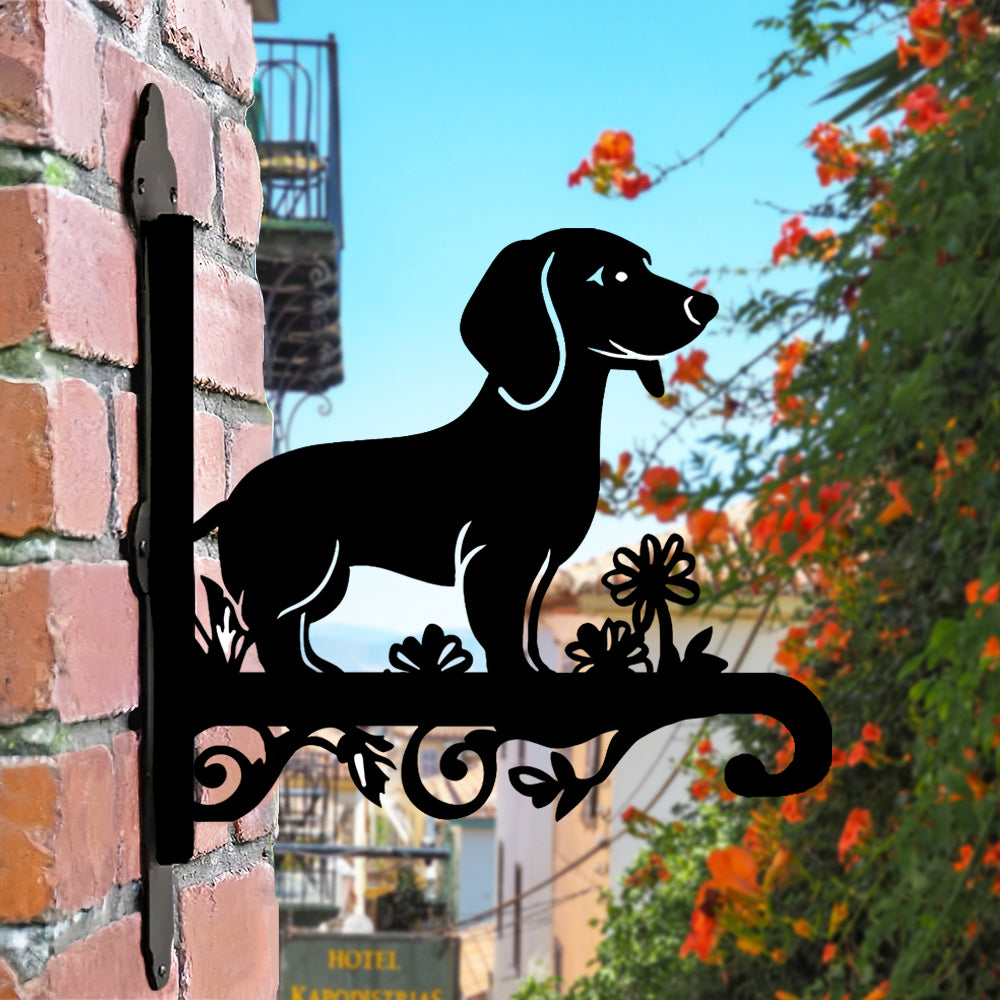 Dachshund Metall Hängender Pflanzentopfständer