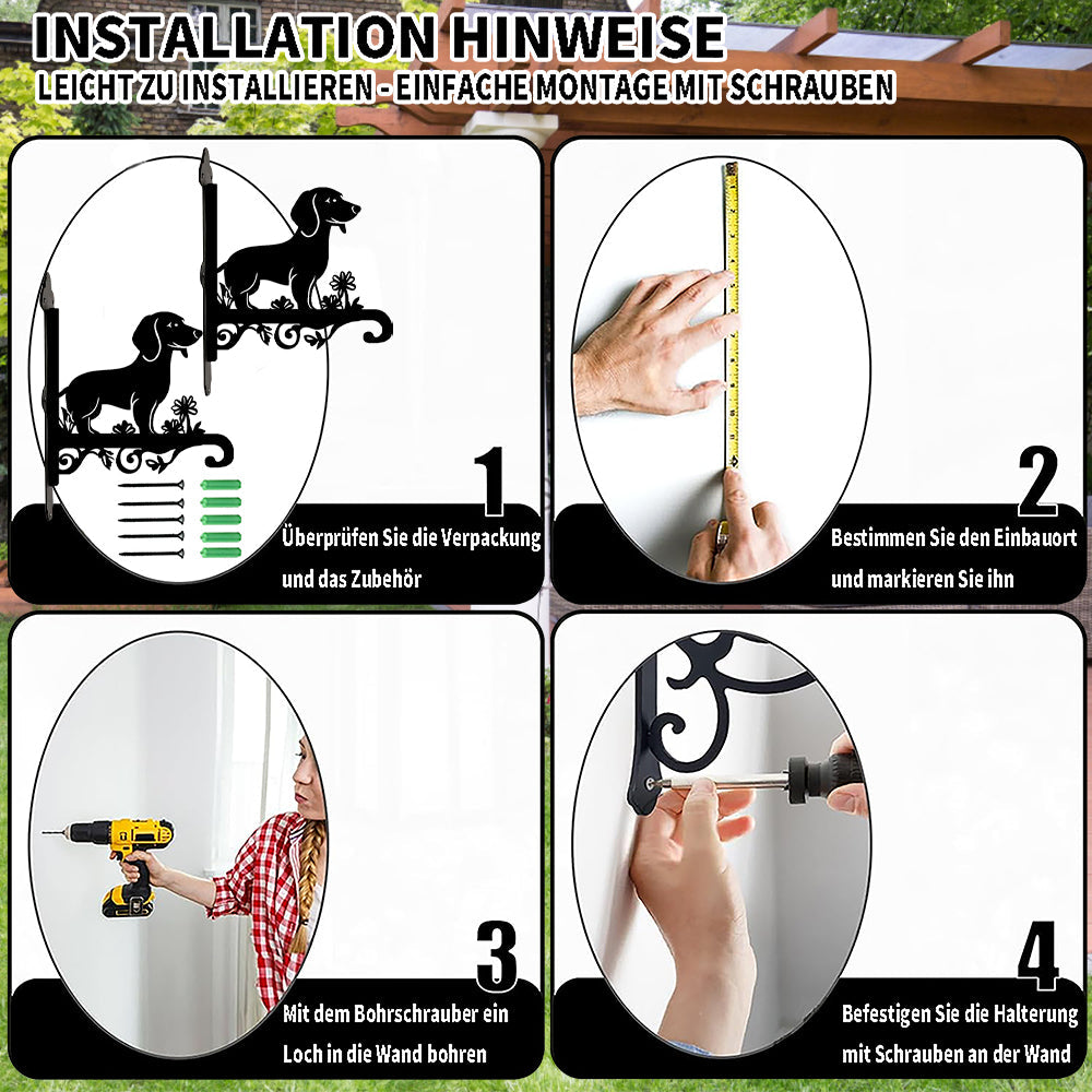 Dachshund Metall Pflanzenständer zum Hängen