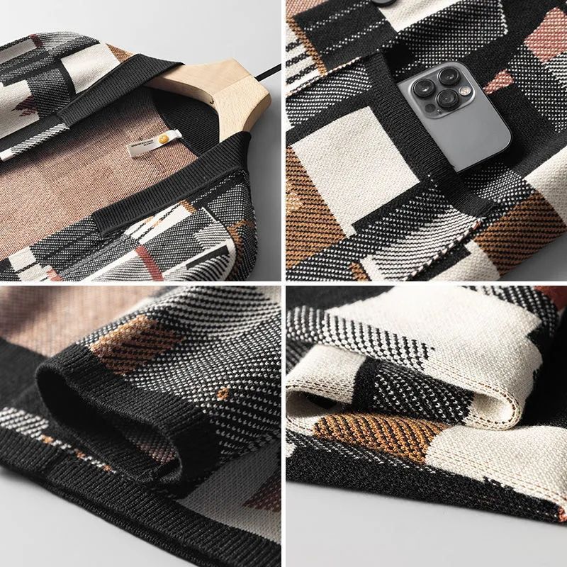 Ray - Moderner Cardigan mit Abstraktem Design Perfekt für Büro und Freizeit