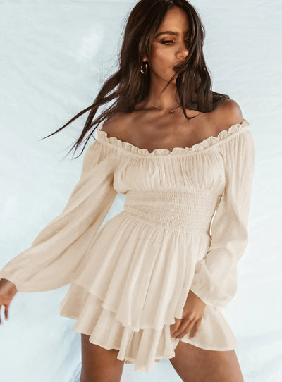 Thaliora – Stilvolles Off-Shoulder-Kleid aus Baumwolle