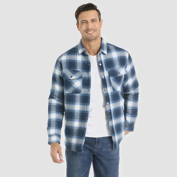 Achee - Herrenjacke Gesteppt aus Flanell Warm und Bequem für den Winter