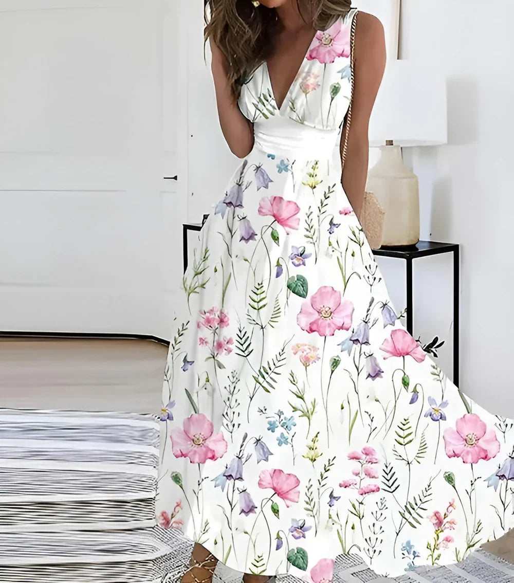 Mirethiel – Elegantes Maxikleid mit Blumenmuster