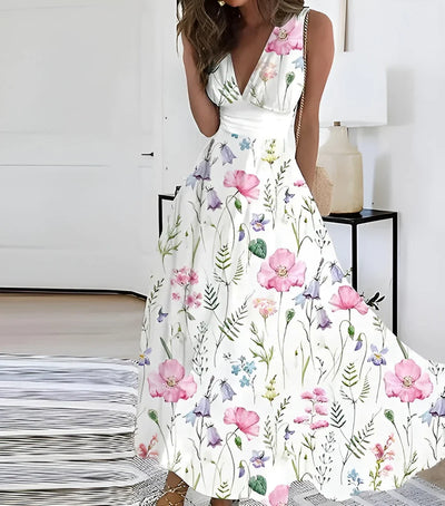 Mirethiel – Elegantes Maxikleid mit Blumenmuster