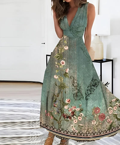 Mirethiel – Elegantes Maxikleid mit Blumenmuster