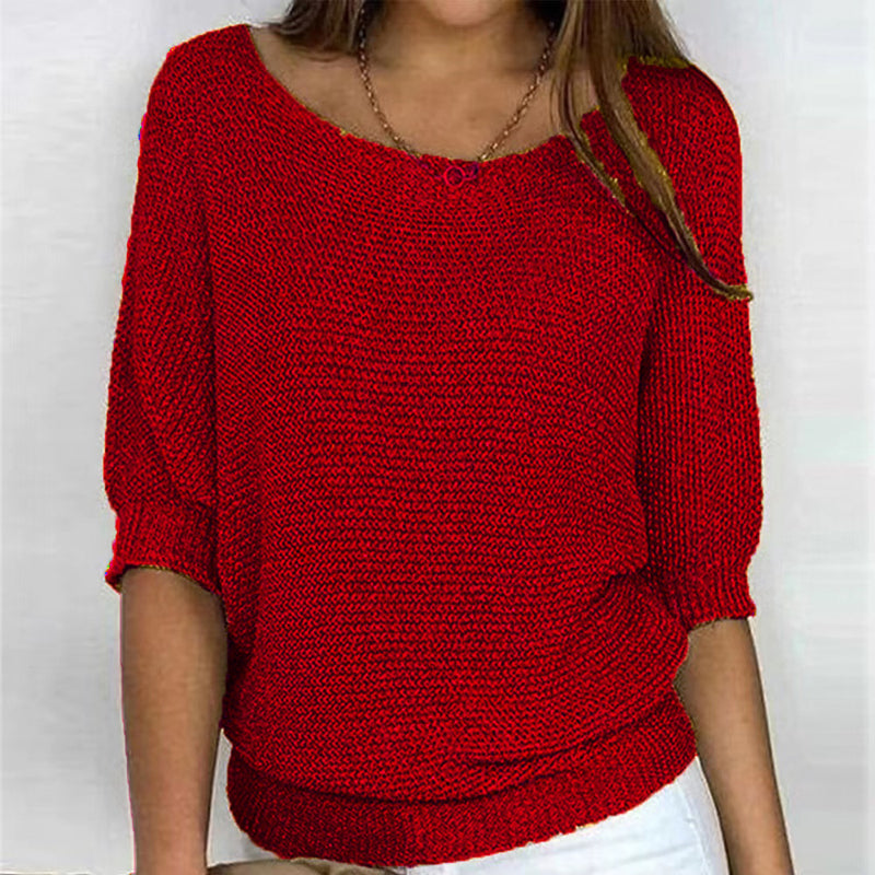 Strickpullover mit Bootsausschnitt | Lässig und Bequem | Lockere Passform