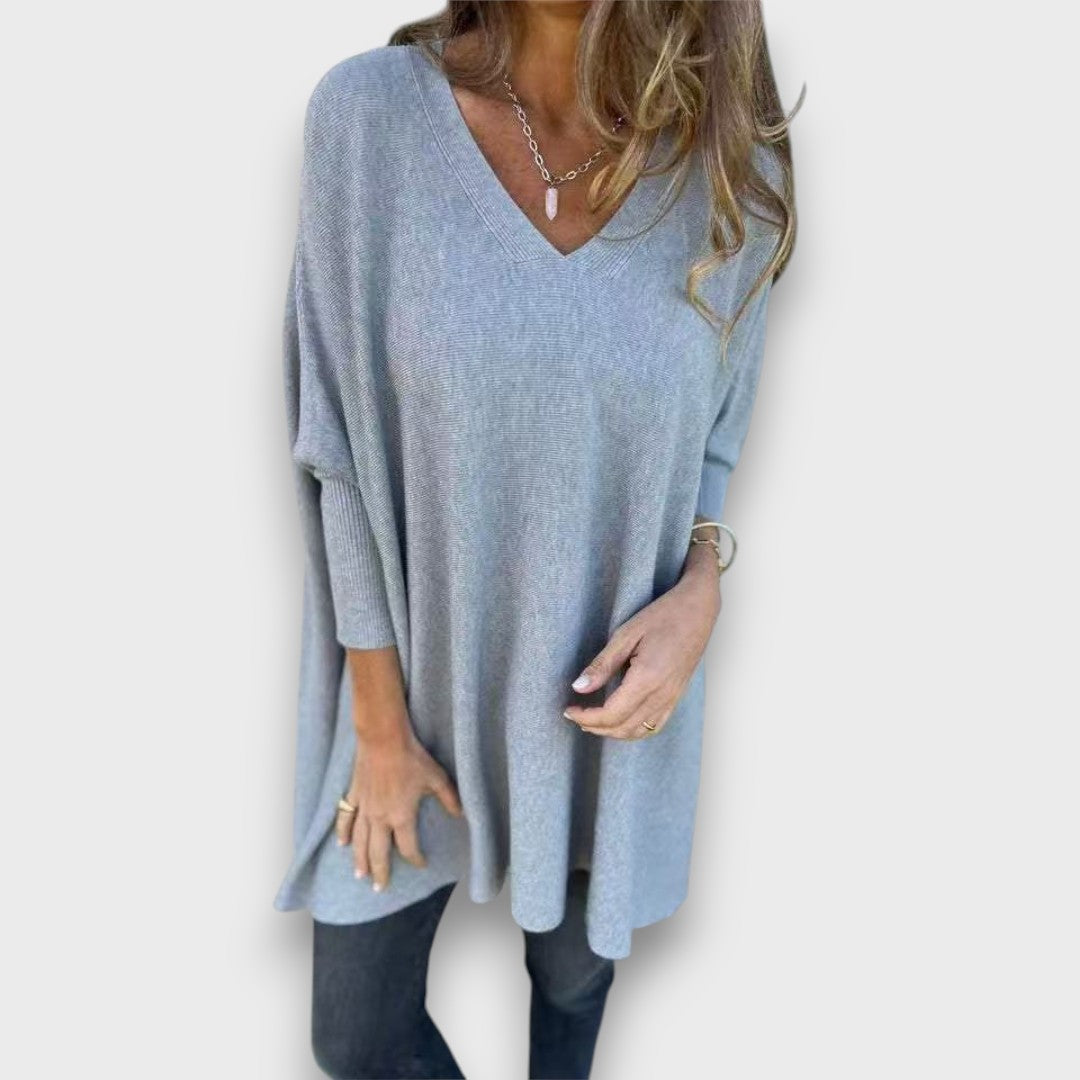 Leona – Locker gestrickte Tunika mit V-Ausschnitt
