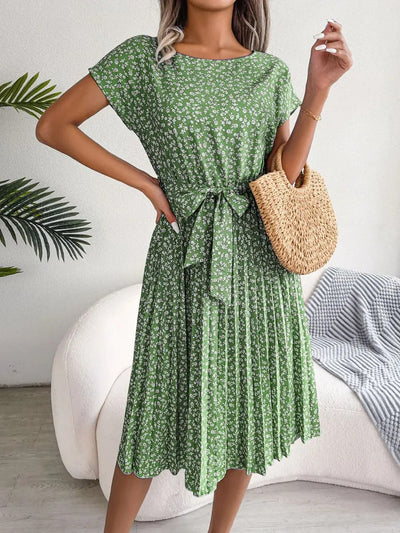 Geblümtes Midikleid mit Gürtel | Feminine Leichtigkeit | Perfekt für den Sommer