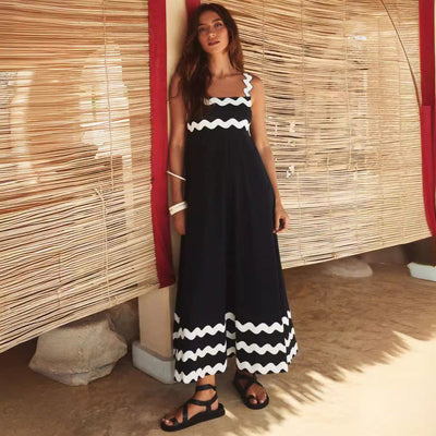 Maxikleid für Frauen mit Boho-Schrägstrich-Stil - Lumeyna