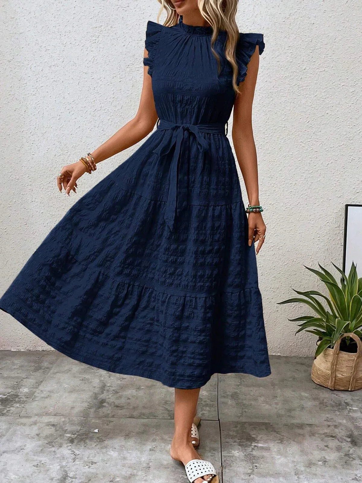 Rosavelle – Bezauberndes Midikleid aus Baumwolle