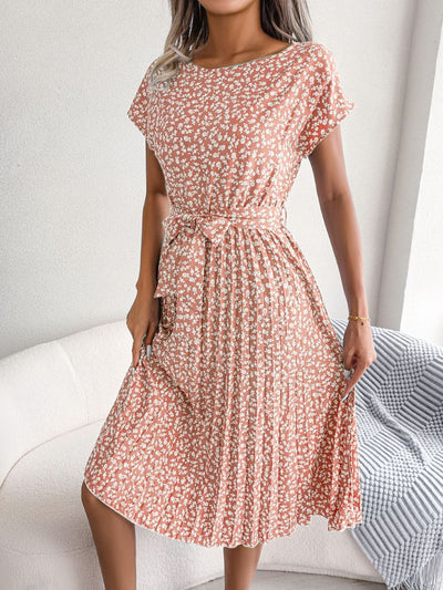 Geblümtes Midikleid mit Gürtel | Feminine Leichtigkeit | Perfekt für den Sommer