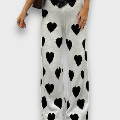 Nuvia – Weite Hose mit Herzmuster