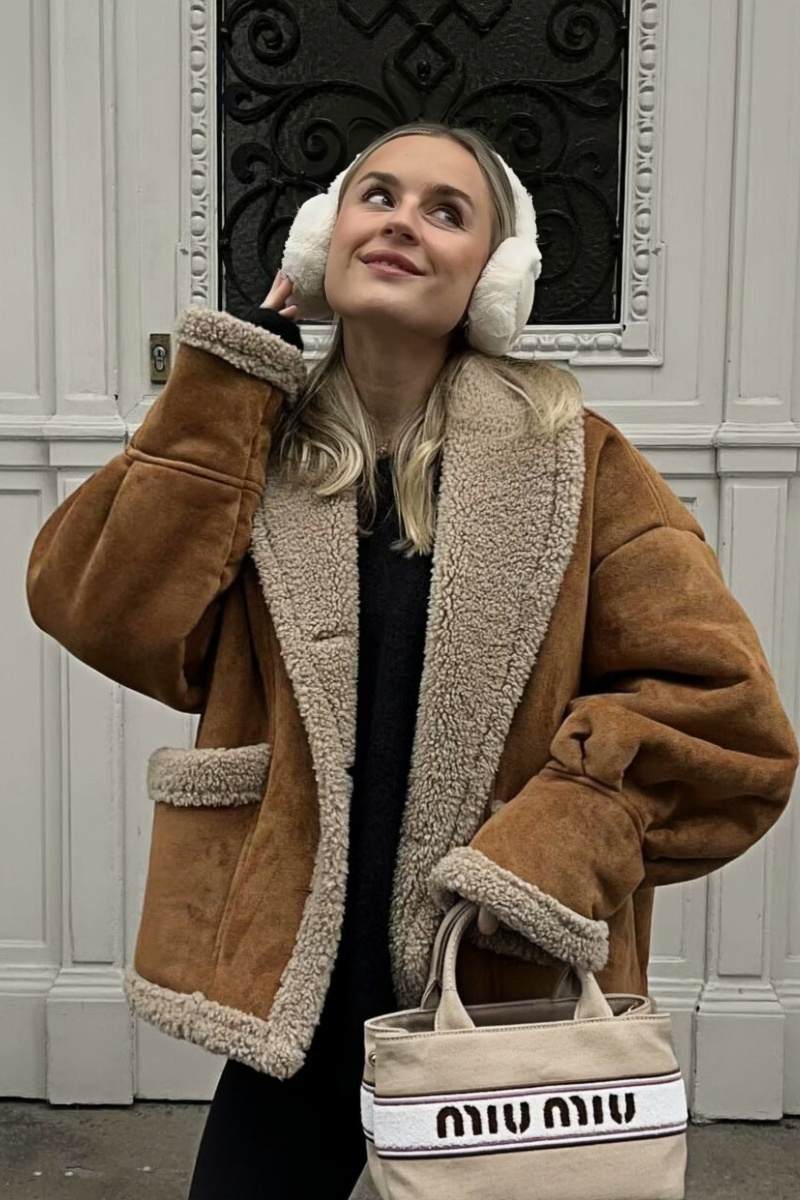 Oversized-Teddyjacke | Weiches Innenfutter & Kuscheliges Material | Winterliche Gemütlichkeit