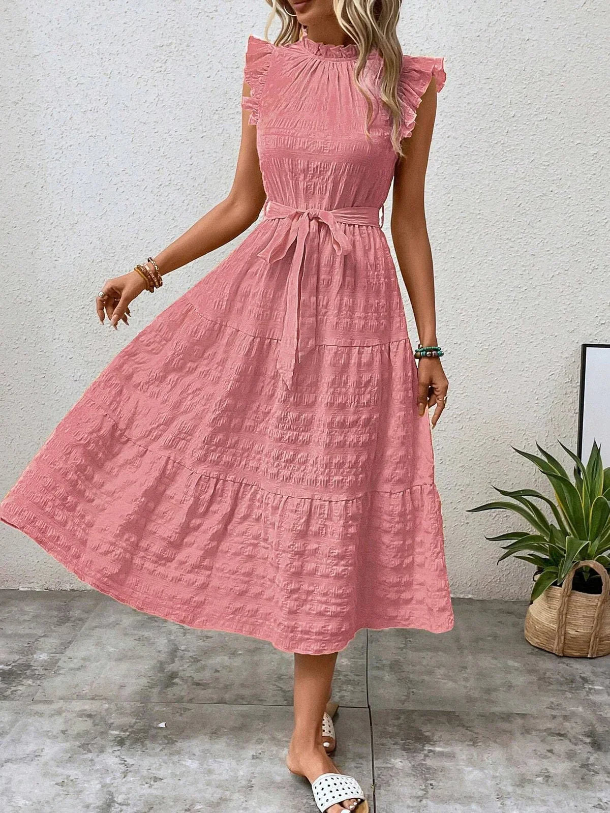 Rosavelle – Bezauberndes Midikleid aus Baumwolle