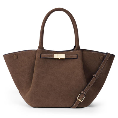 Strandtasche Damen Vegan Suede – Große Tote Bag Sommer Braun