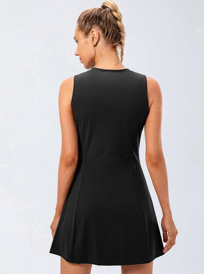 Elina | Ärmelloses Tennis- und Sportkleid in Schwarz