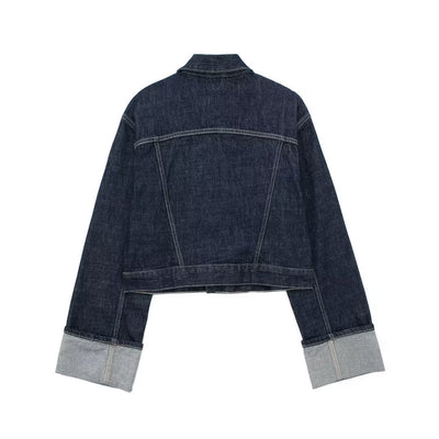 Mina | Damen Übergangsjacke Mit Krempelärmeln & Knopfleiste