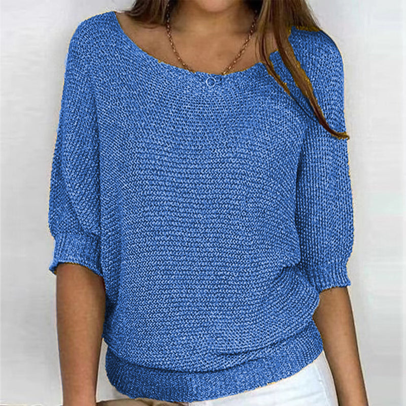 Strickpullover mit Bootsausschnitt | Lässig und Bequem | Lockere Passform