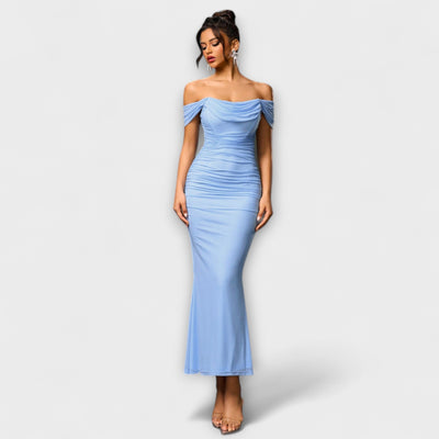 Ione - Off-Shoulder Ruffled Bodycon Dress