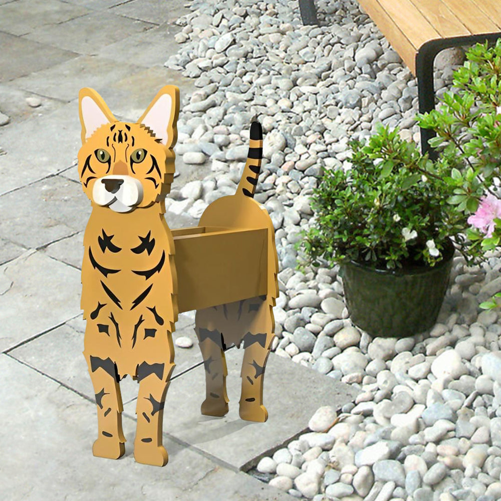 Bengal Cat Flower Pot