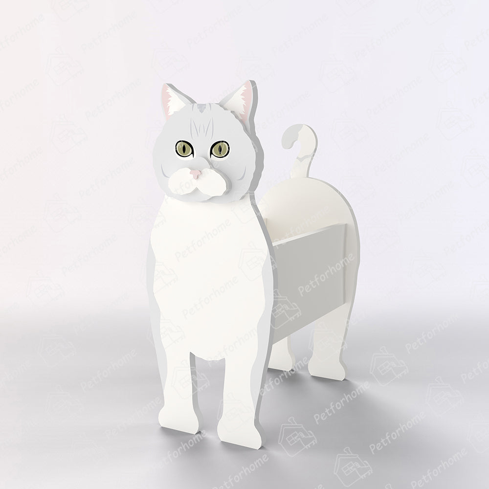 Silberne Farbverlauf Katzen-Blumentopf