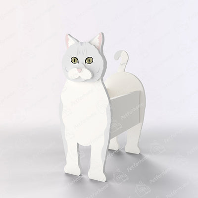 Silberne Farbverlauf Katzen-Blumentopf