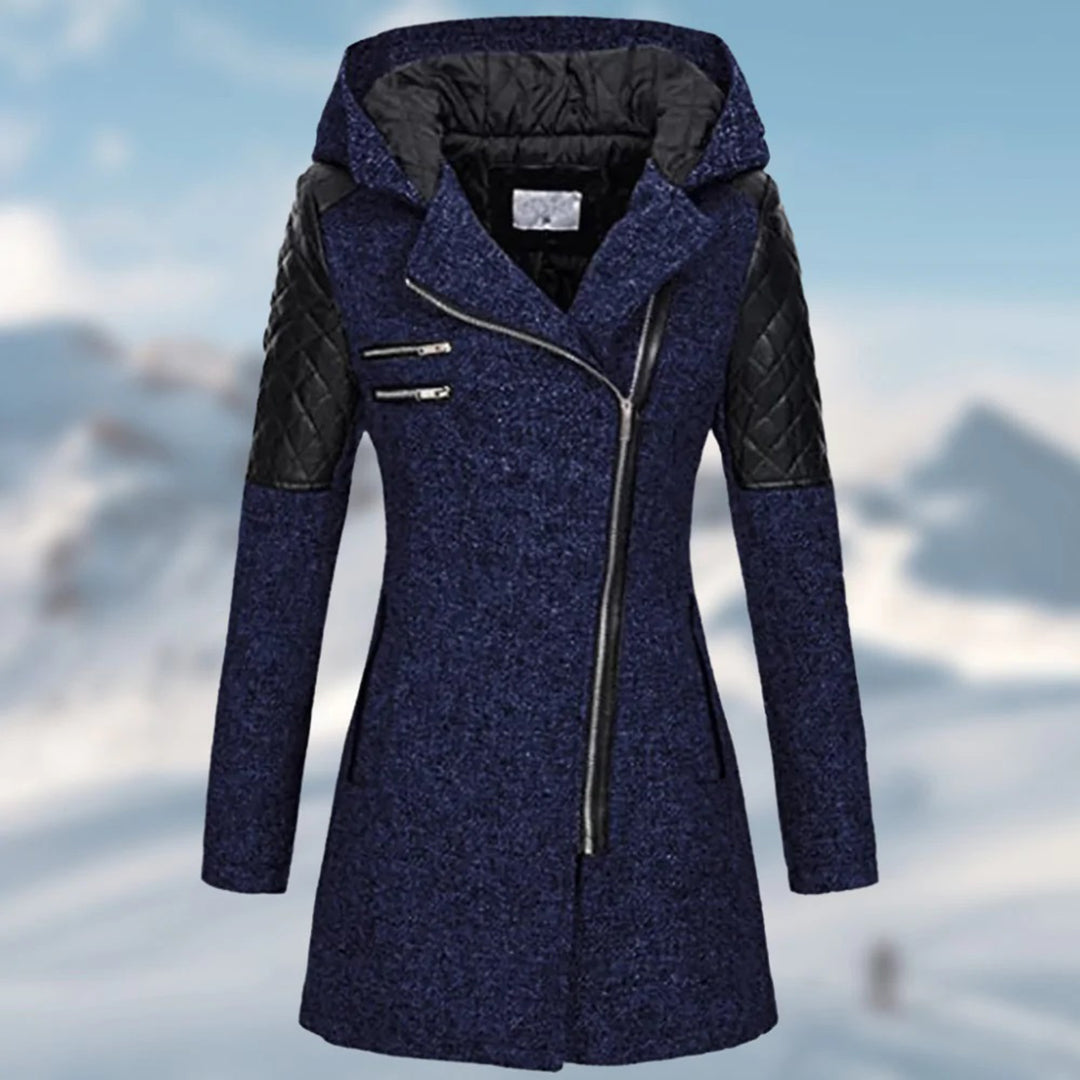 Winterjacke Damen Mit Kapuze | Lang Geschnitten Mit Reißverschluss