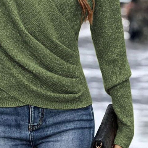Eleganter Wickelpullover | V-Ausschnitt & Drapierung | Femininer Stil