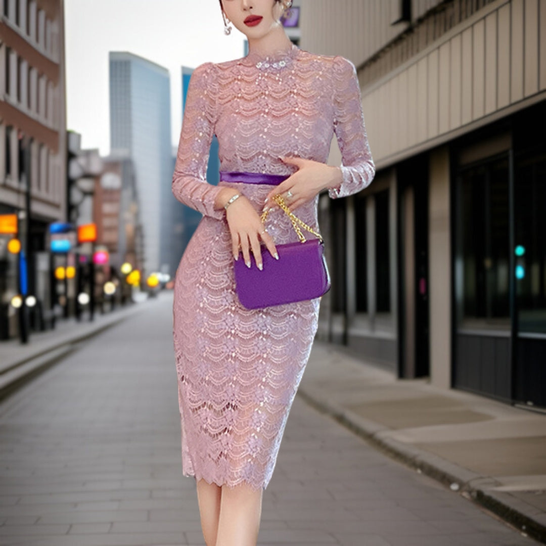 Avelena | Elegantes Winter-Spitzenkleid