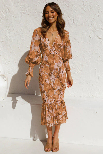 Midikleid mit Blumenmuster | Feminin und Eleganz | Romantischer Stil