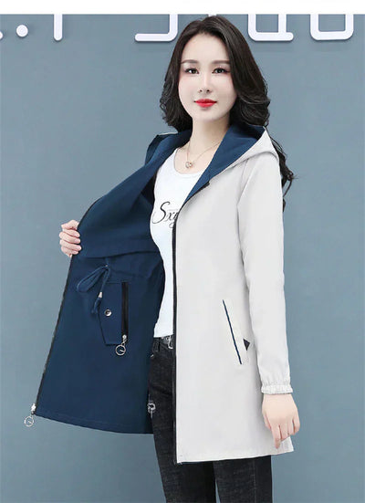 Wolf lange windbreaker-jacke