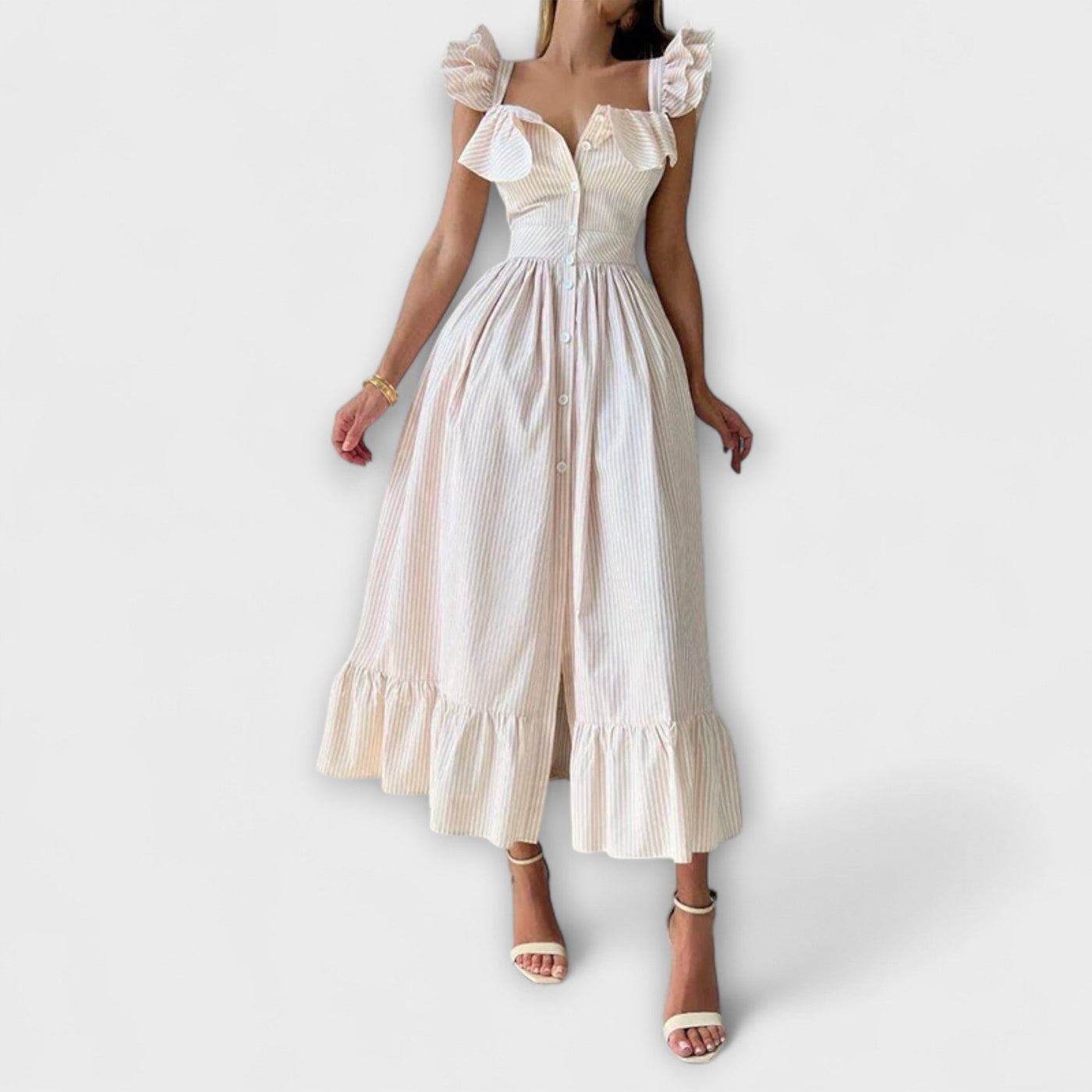 Lia - Ruffled Shirt Dress