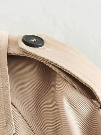 Avelena | Beige Cropped Trenchjacke
