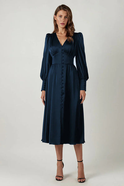 Valienne – Vintage-inspiriertes Satin-Midikleid
