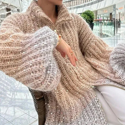Avelena | Stilvoller Glitzerpullover