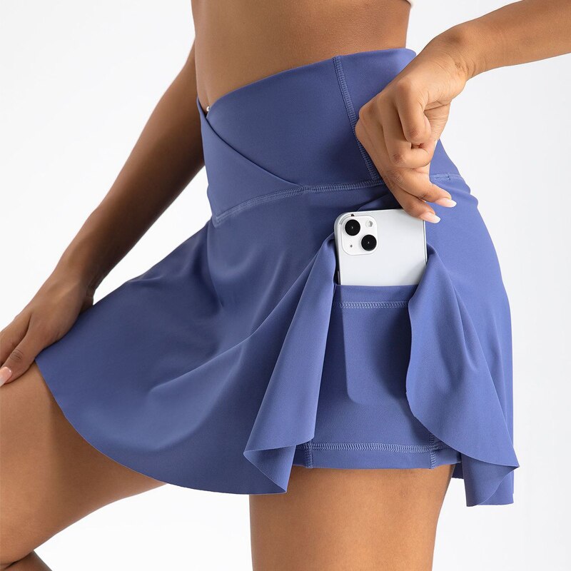 Avelena | Sportrock Sportlicher High Waist Rock mit Taschen