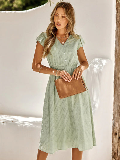 Ellie – Charmantes Kleid mit V-Ausschnitt und Flügelärmeln