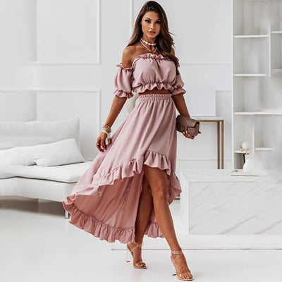 Schulterfreies Rüschen-Set | Eleganz & Femininer Stil | Femininer Charme