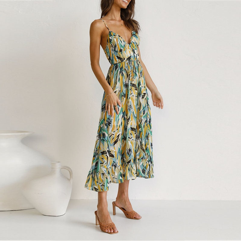Sommer-Maxikleid mit Print | Leicht und Luftig | Perfekt für warme Tage