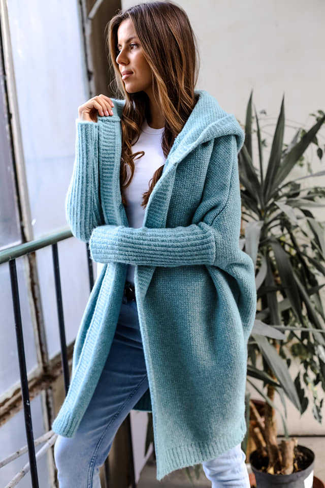 Avelena | Elegante Lange Hoodies Strickjacke