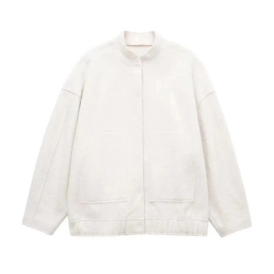 Melissa | Oversized Bouclé-Jacke mit Druckknöpfen