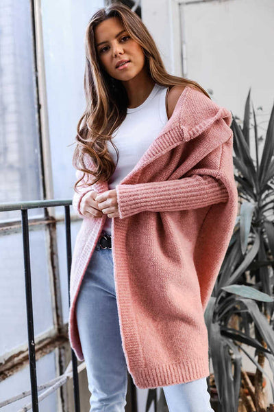 Avelena | Elegante Lange Hoodies Strickjacke
